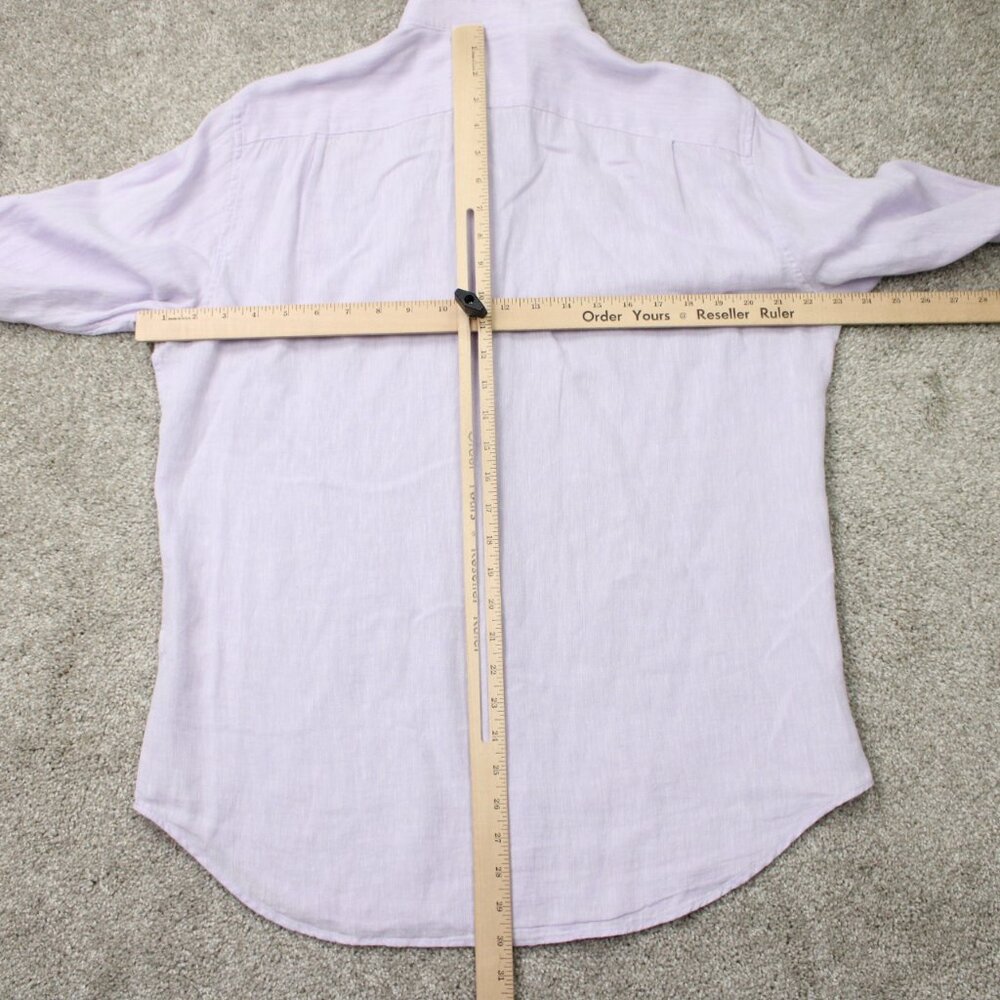 Bonobos‎ Shirt Mens Large Pink Slim Fit Linen/Cotton Long Sleeve Cutaway Collar - Picture 11 of 14